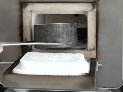 The mold for Cast is placed into the kiln for conventional burn out over night
