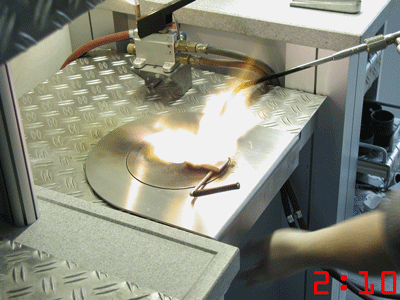 Flame melting with the torch on top of Cast by Ti-Research